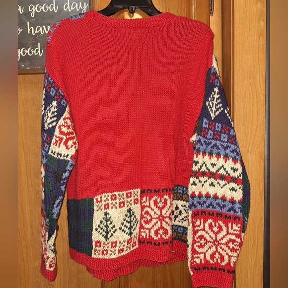 Talbots Colorful Patchwork Knit Cardigan In A Size Medium. Holiday Christmas - Picture 7 of 7